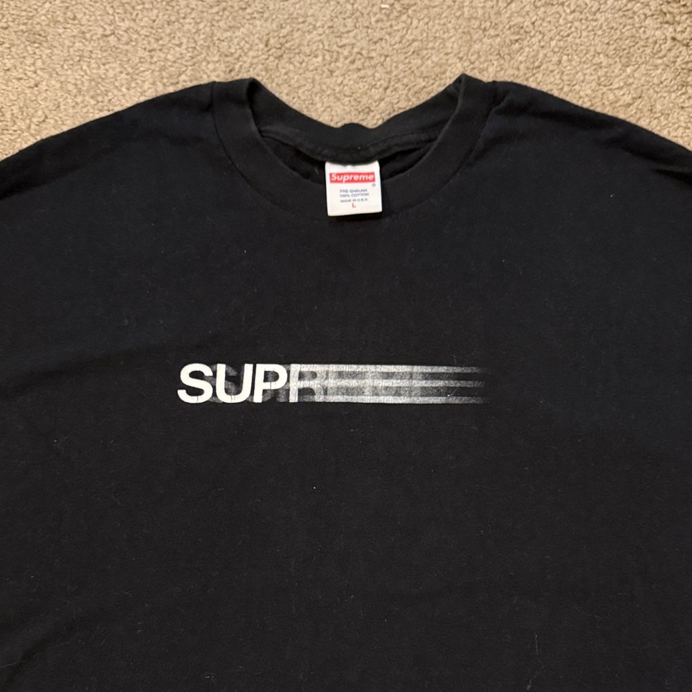 Supreme Black Motion Logo Tee